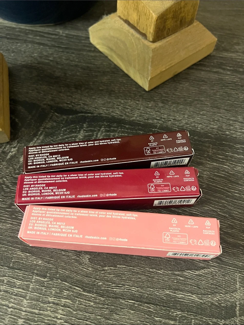 RHODE Peptide Lip Tint Trio  expresso, raspberry jelly & ribbon BNIB